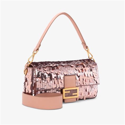 fendi baguette mini pink|Fendi pink sequin baguette.